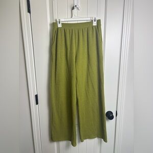 Olive Green Wide-Leg Pants